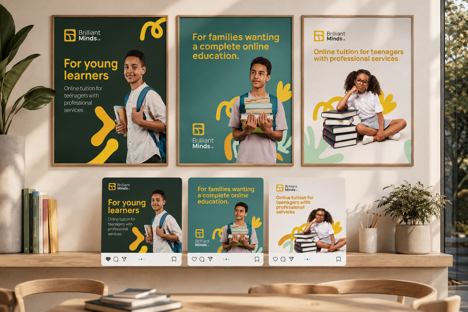 Brilliant Minds campaign posters and social creative