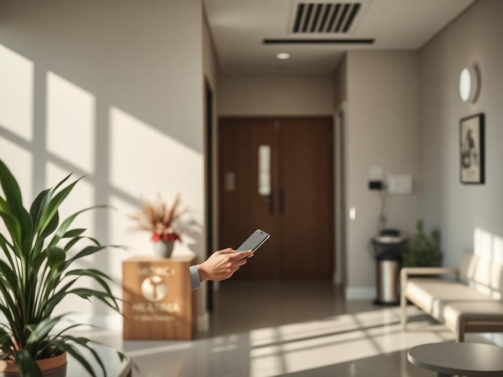 Calm modern healthcare clinic reception