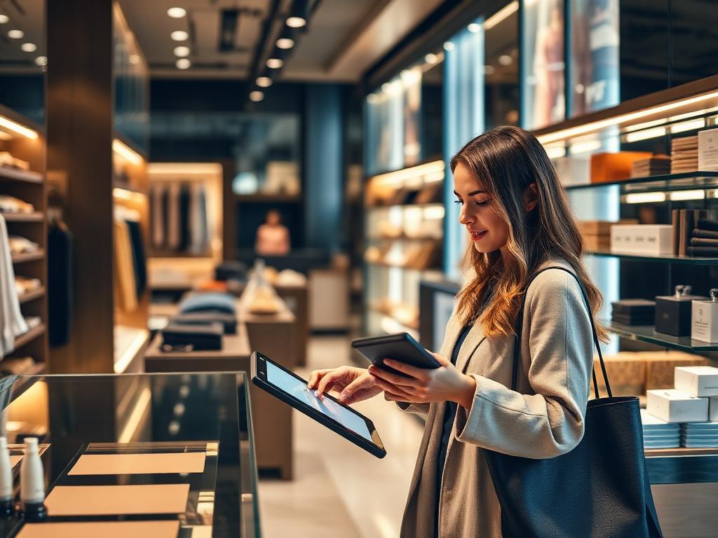 Customer browsing a premium retail store